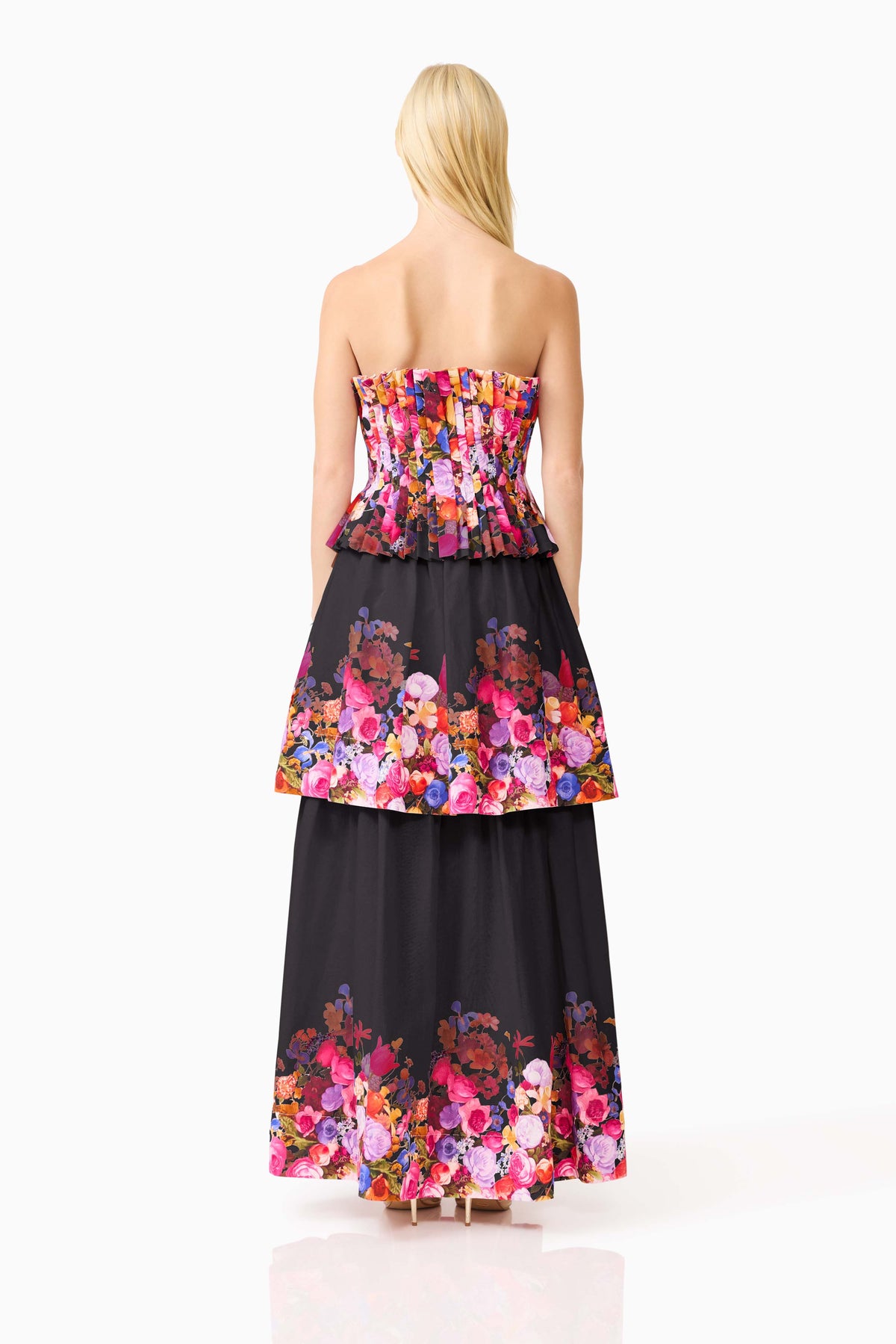 Elliatt Alice Tiered Gown - Black Multi