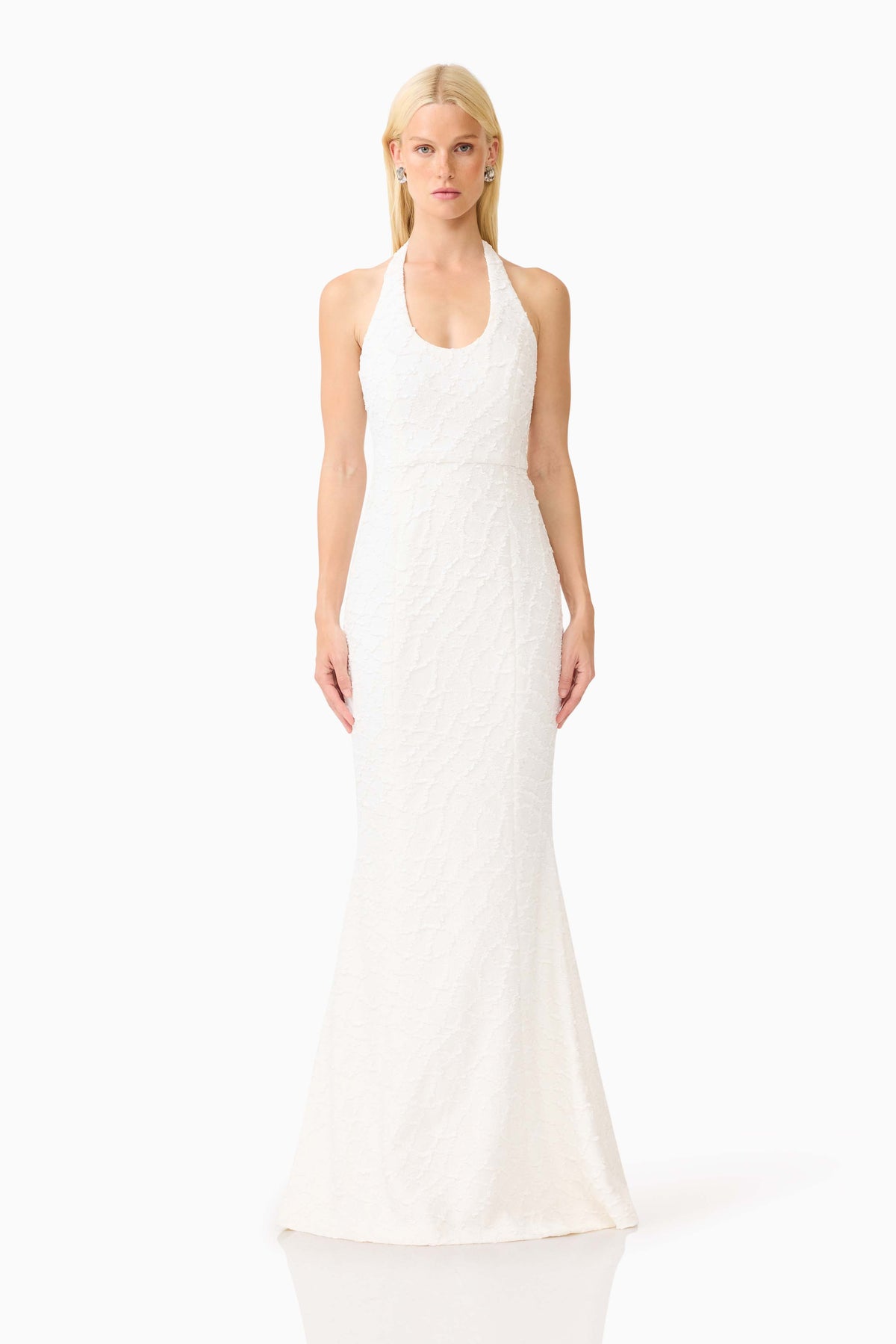 Elliatt Alexandra Halterneck Gown - White