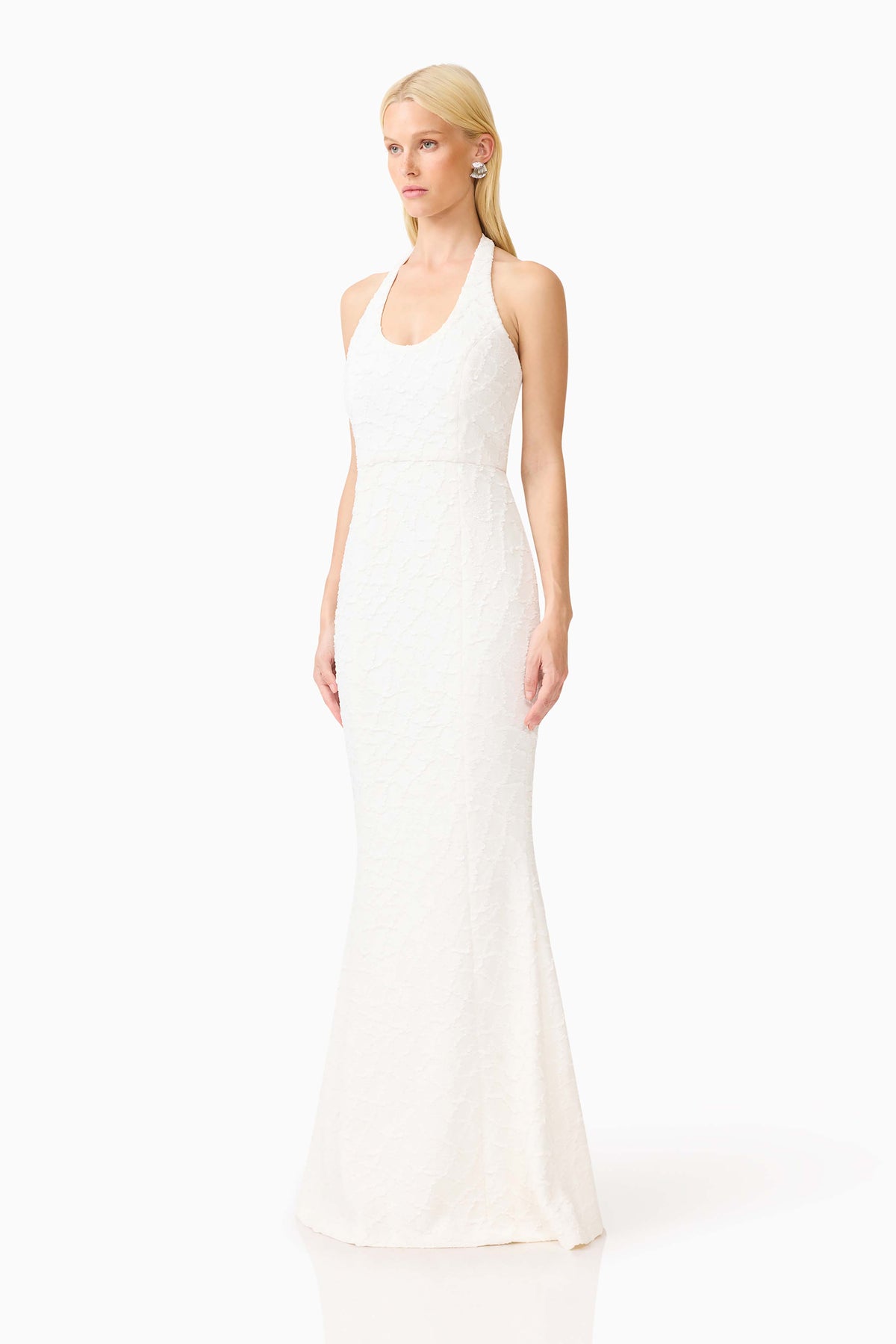 Elliatt Alexandra Halterneck Gown - White