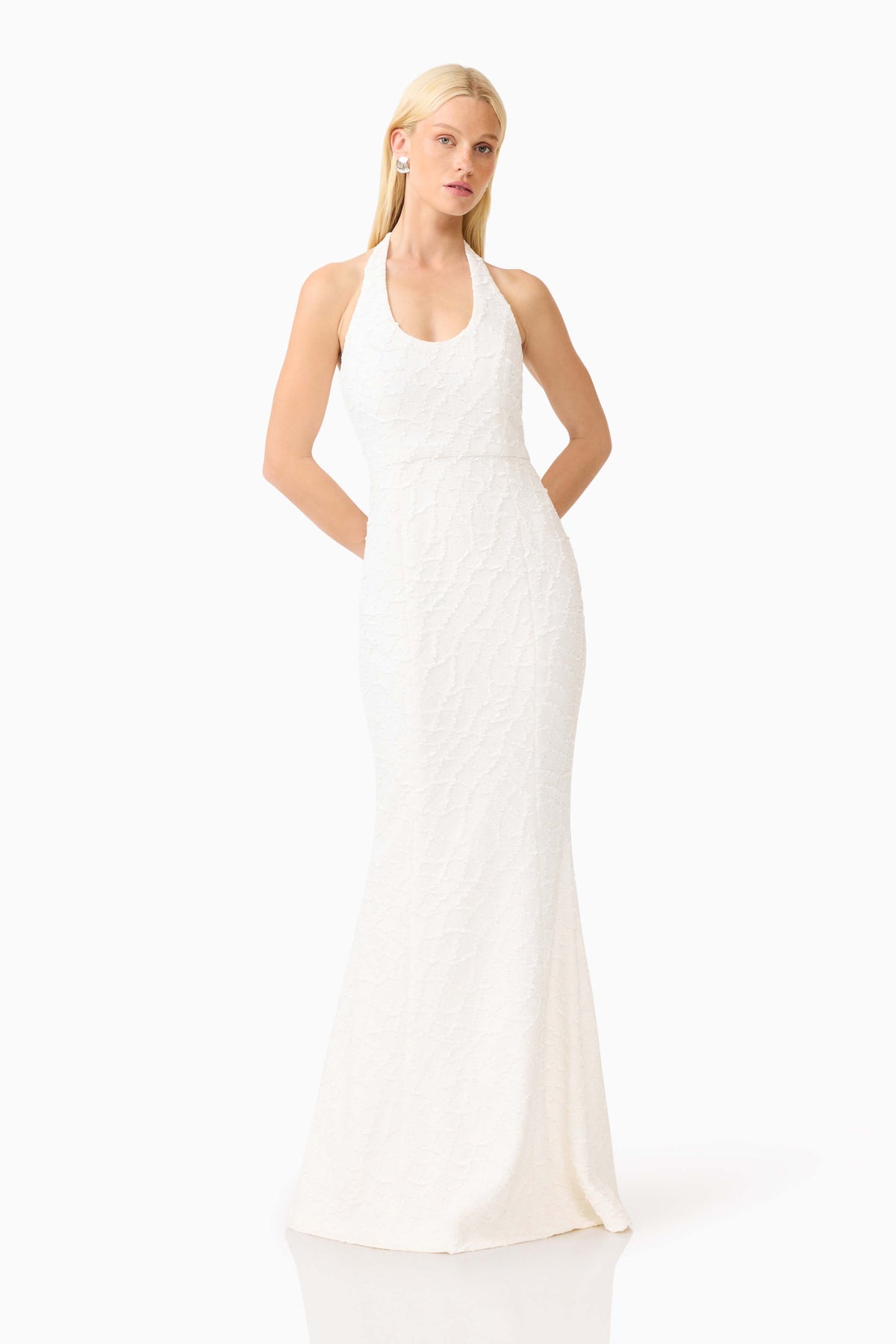 Elliatt Alexandra Halterneck Gown - White