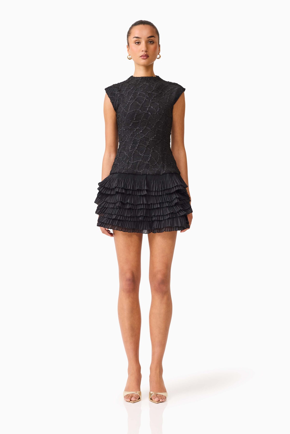 Elliatt Alexandra Tiered Mini Dress - Black