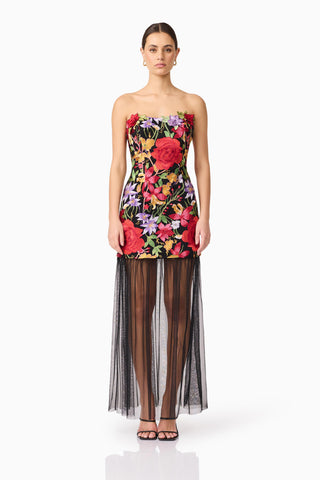 Elliatt Talia Contrast Maxi Dress - Floral Multi
