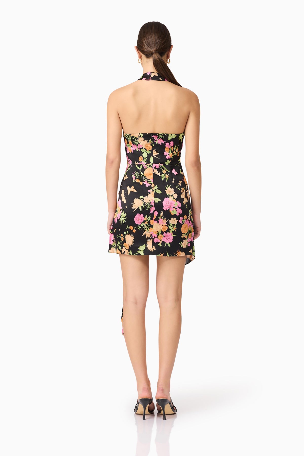 Elliatt Tessa Halter Mini Dress - Black Multi