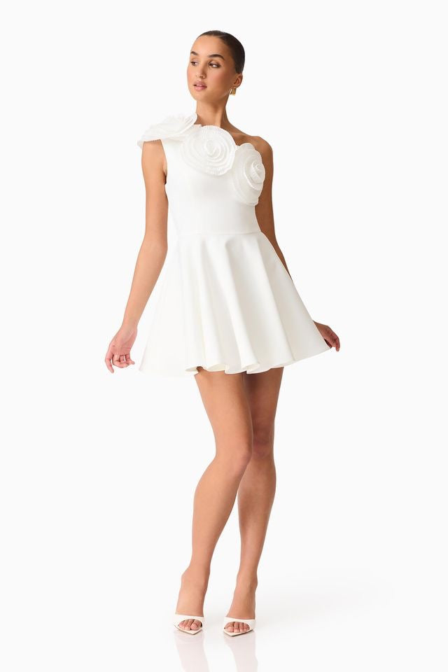 Elliatt Noralyn One Shoulder Mini Dress - White