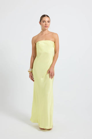 Pasduchas Quin Strapless Maxi Dress - Lemon