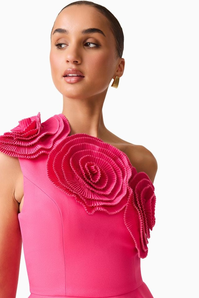 Elliatt Noralyn One Shoulder Mini Dress - Hot Pink