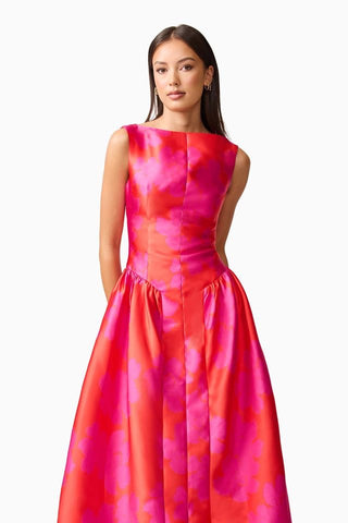 Elliatt Eloise Midi Dress - Red Fuchsia