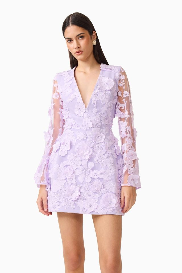Elliatt Lorina Flared Sleeve Mini Dress - Rose Pink