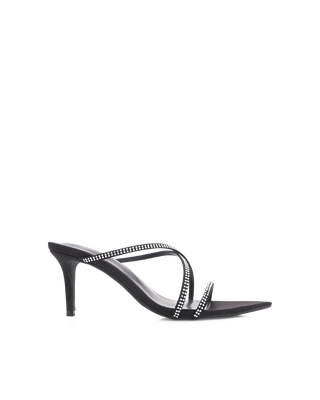 Billini Effy Heels - Black Satin Diamante