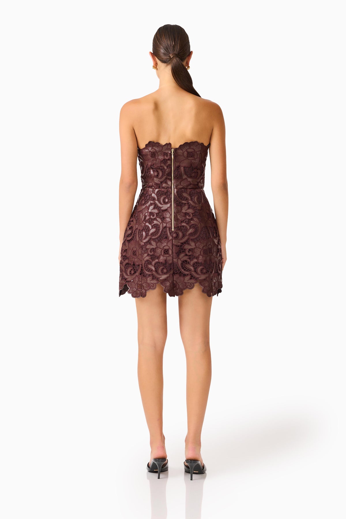 Elliatt Novelle Tulip Mini Dress - Chocolate Brown