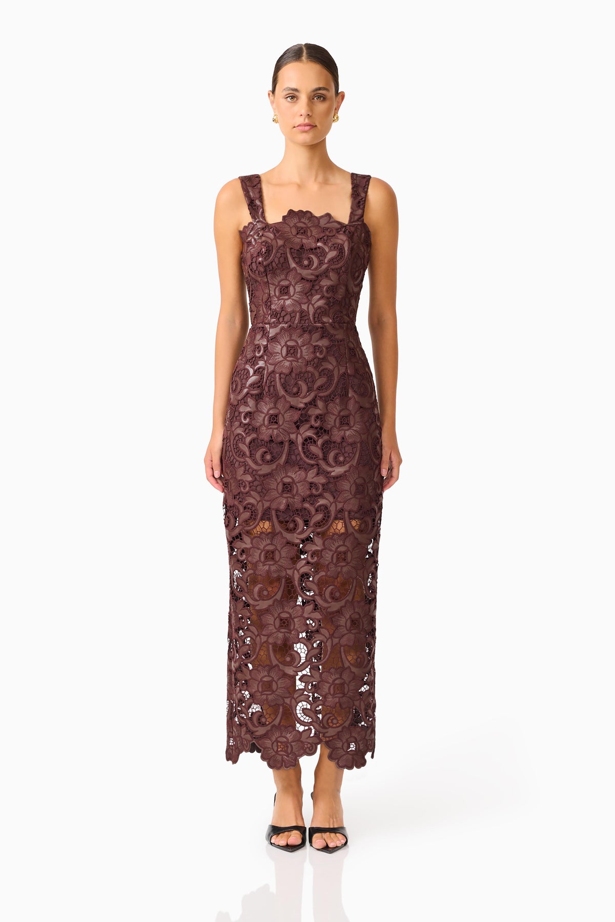 Elliatt Novelle Midi Dress - Chocolate Brown