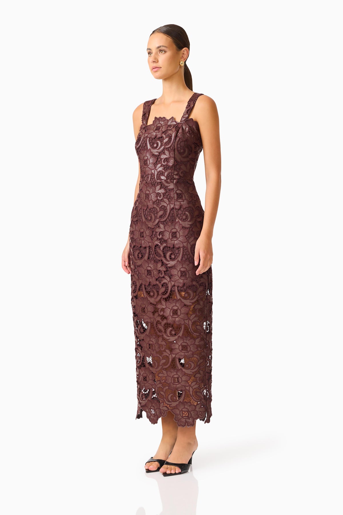 Elliatt Novelle Midi Dress - Chocolate Brown