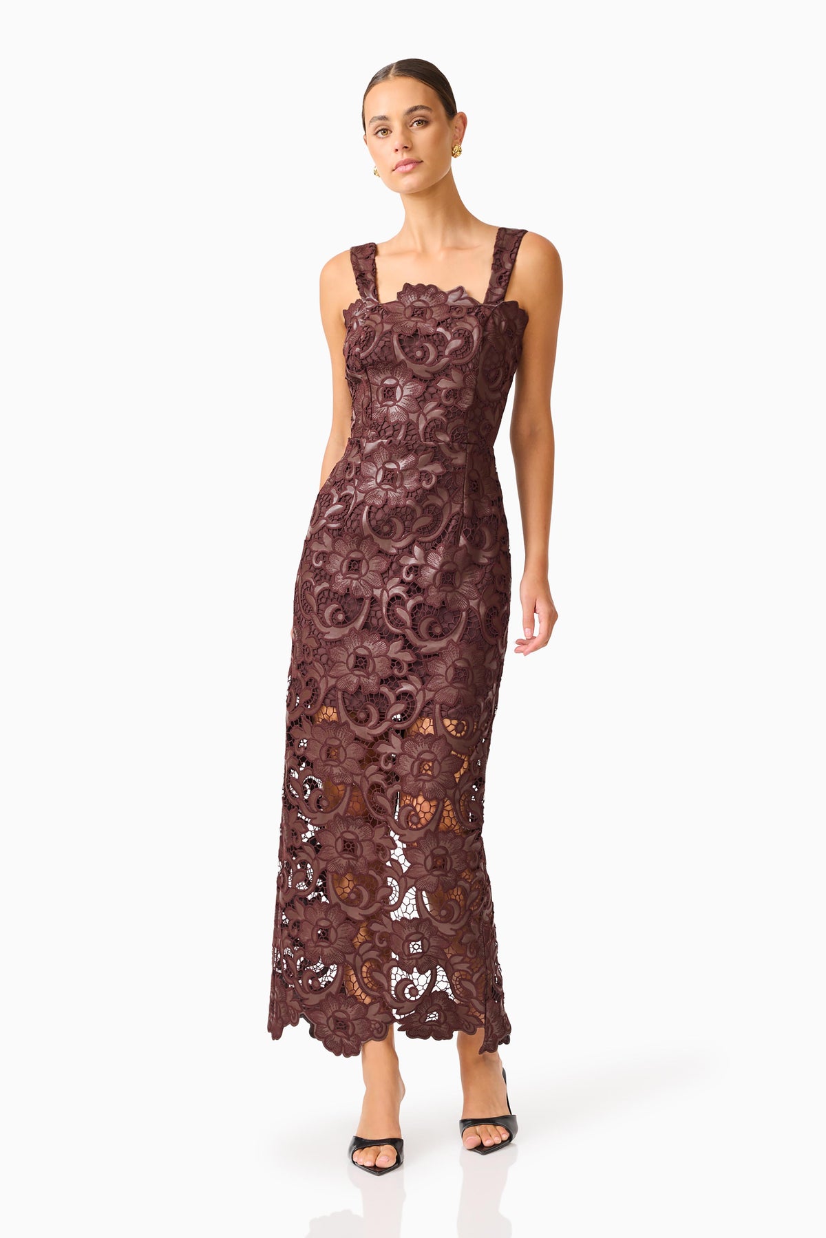 Elliatt Novelle Midi Dress - Chocolate Brown