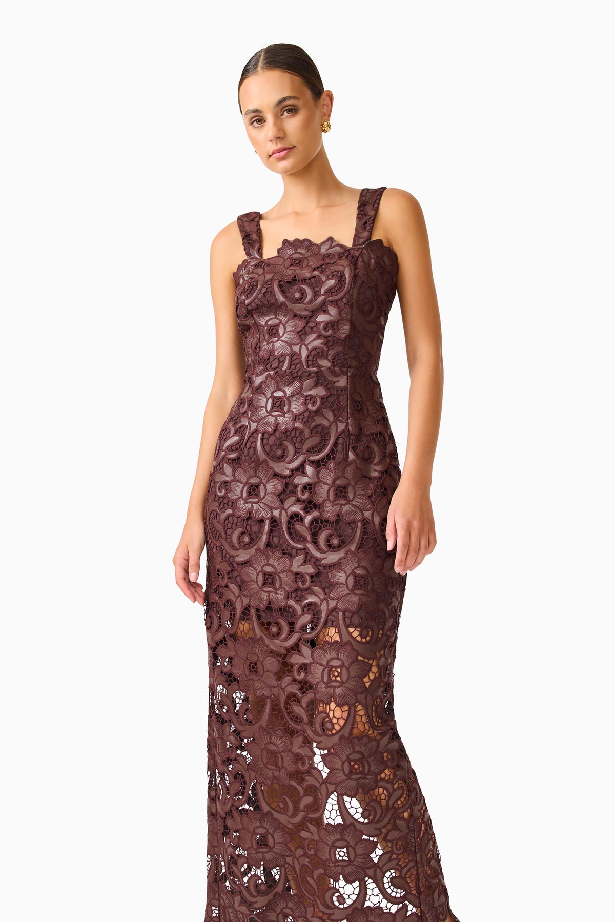 Elliatt Novelle Midi Dress - Chocolate Brown