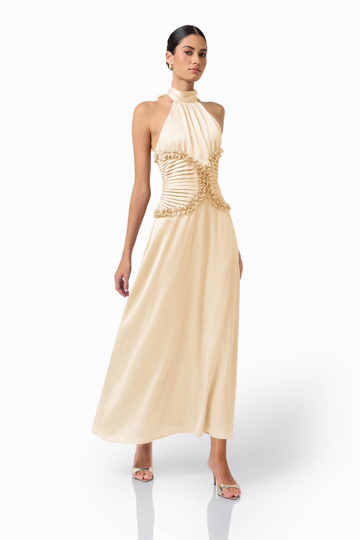 Elliatt Poselia A-Line Midi Dress - Antique White