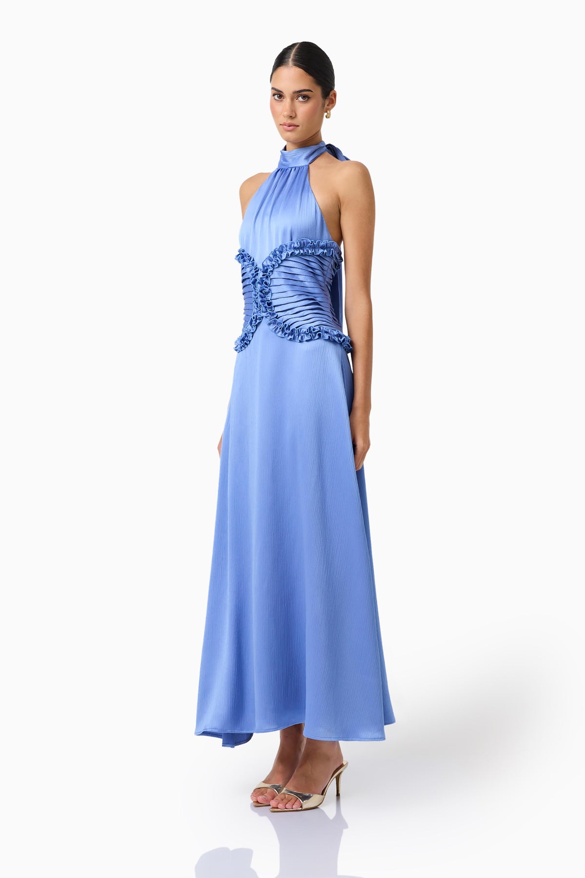 Elliatt Poselia A-Line Midi Dress - Slate Blue
