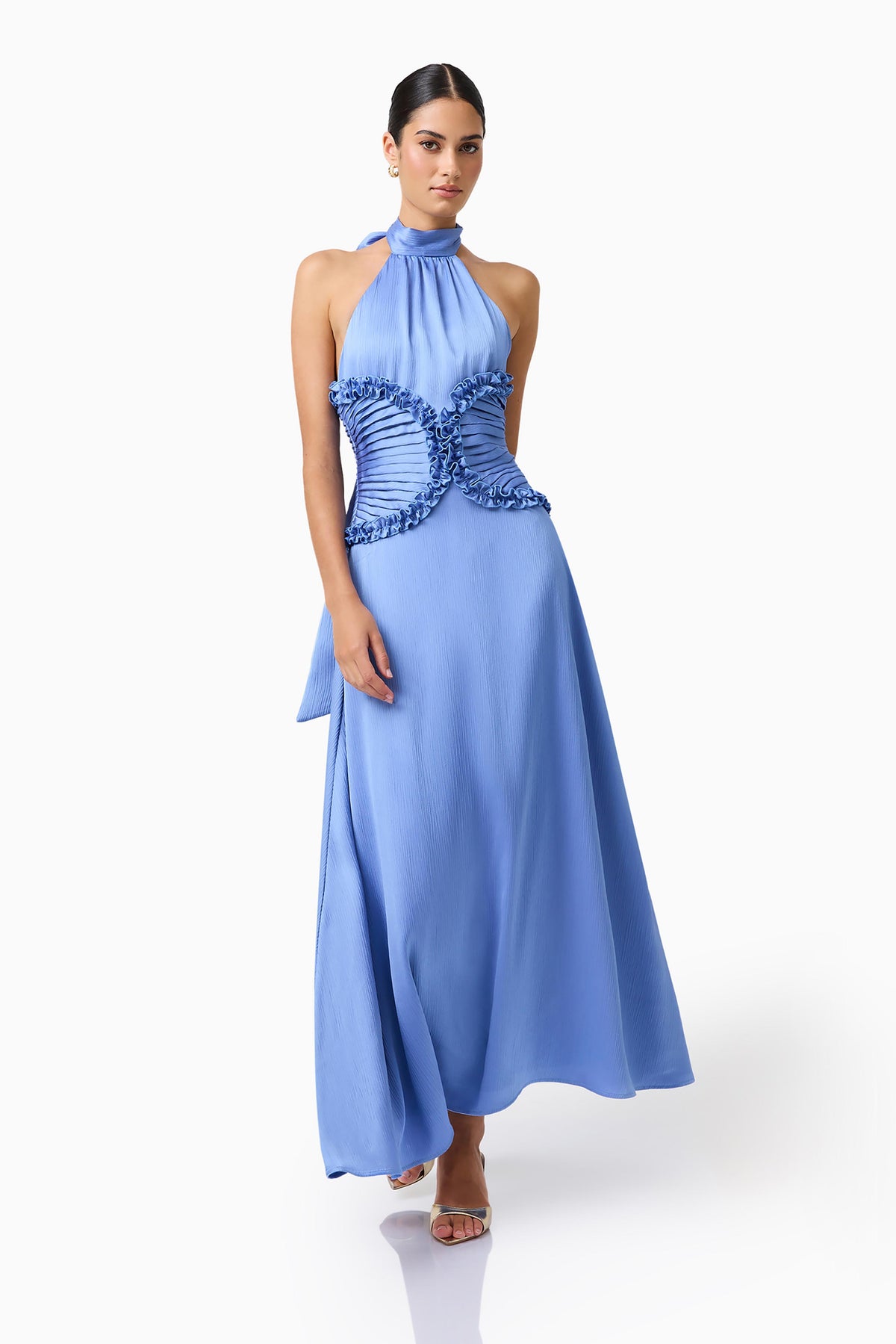 Elliatt Poselia A-Line Midi Dress - Slate Blue