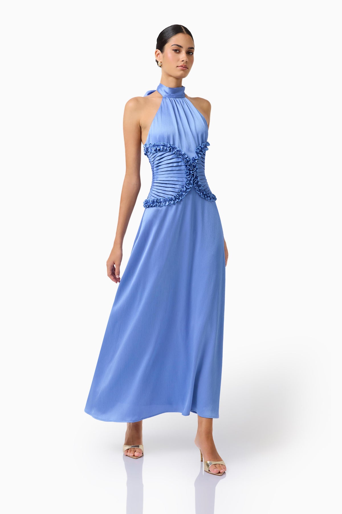 Elliatt Poselia A-Line Midi Dress - Slate Blue