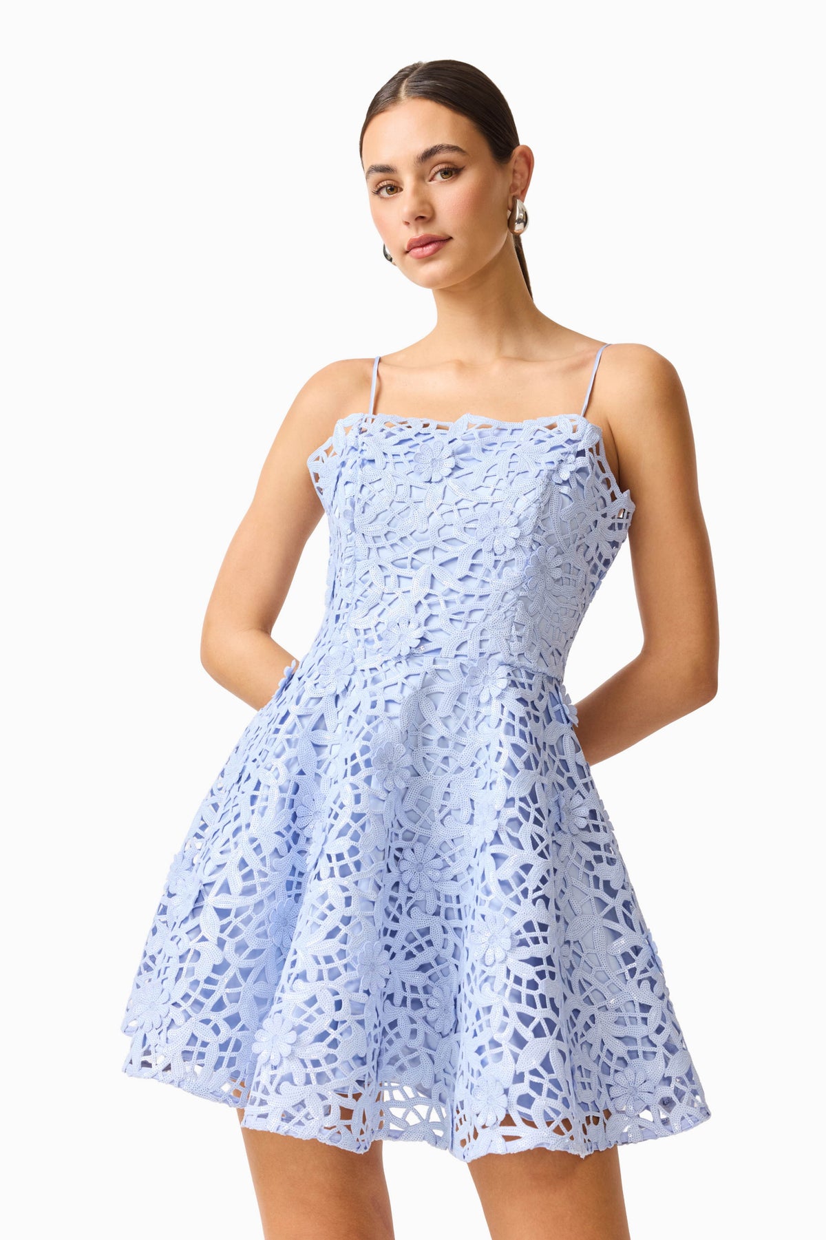 Elliatt Magnella Fit & Flare Mini Dress - Ice Blue