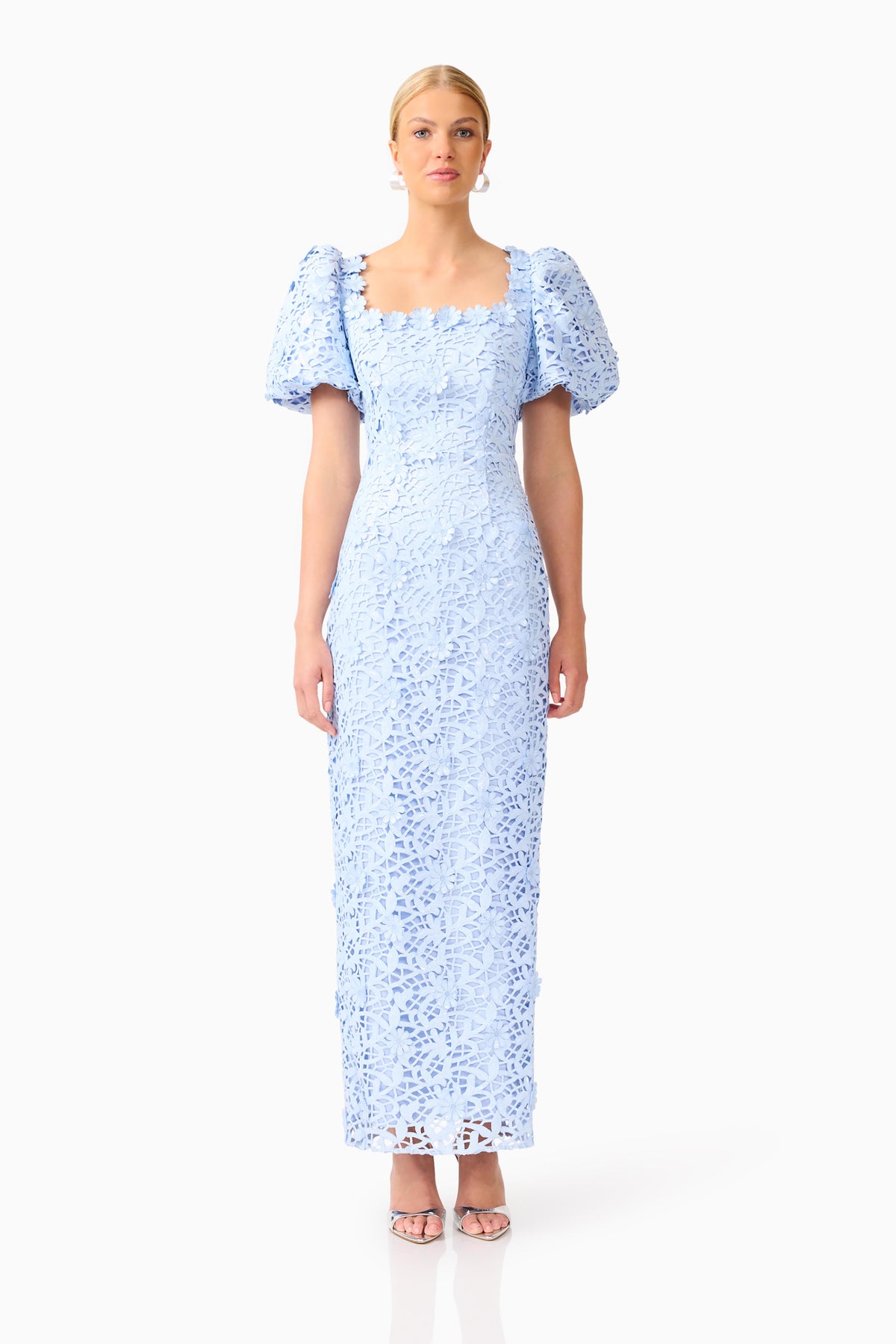 Elliatt Magnella Puff Sleeve Maxi Dress - Ice Blue