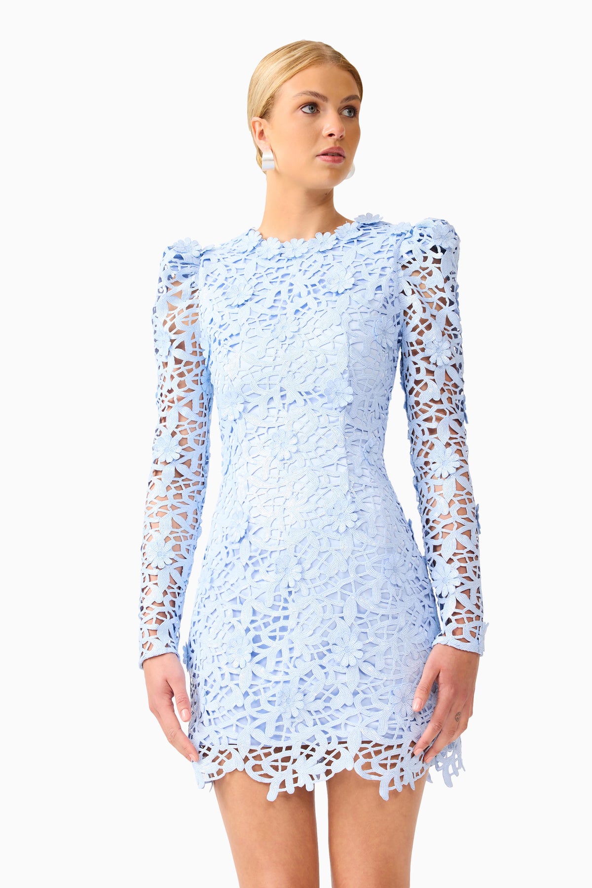 Elliatt Magnella Long Sleeve Mini Dress - Ice Blue