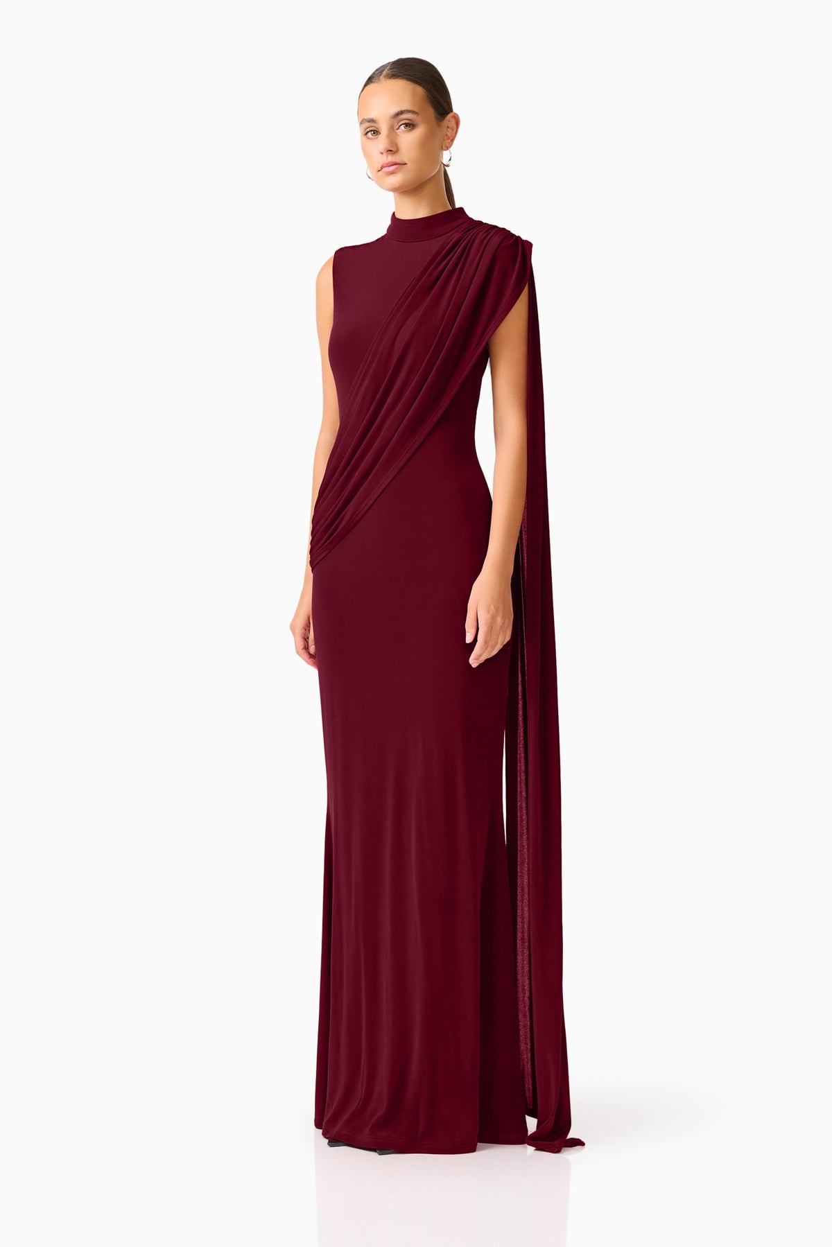 Elliatt Tuloria Sash Gown - Burgundy