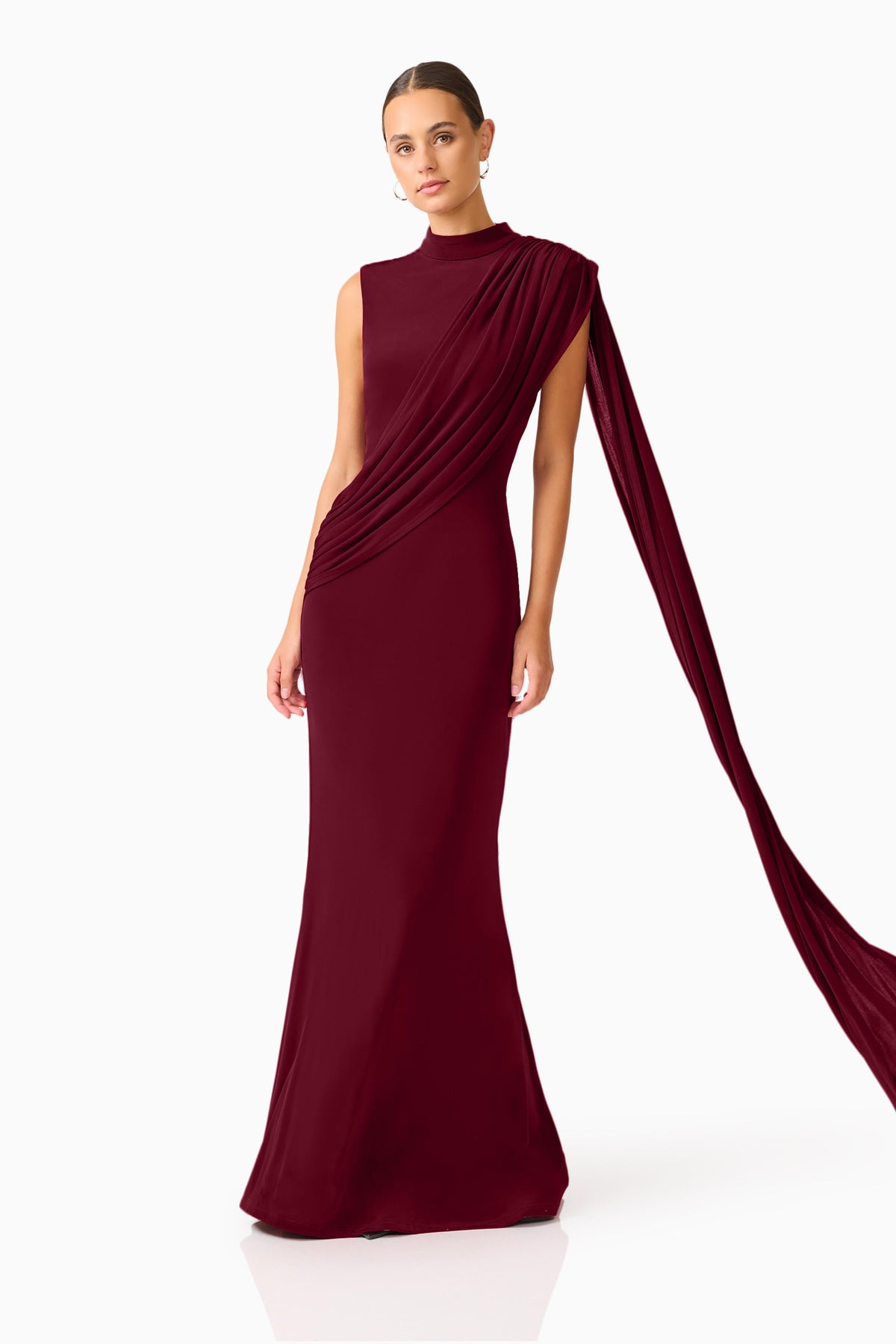 Elliatt Tuloria Sash Gown - Burgundy