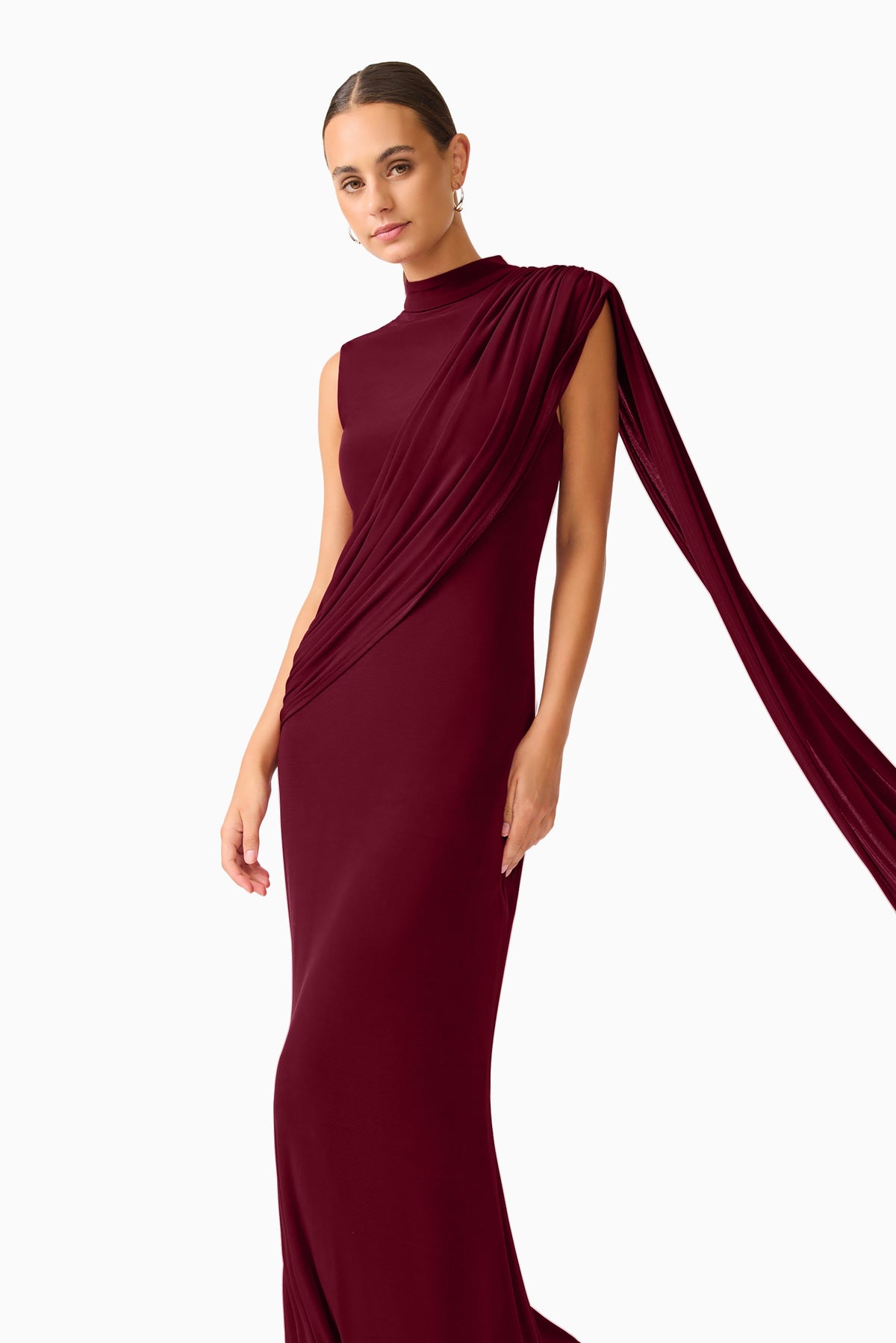 Elliatt Tuloria Sash Gown - Burgundy