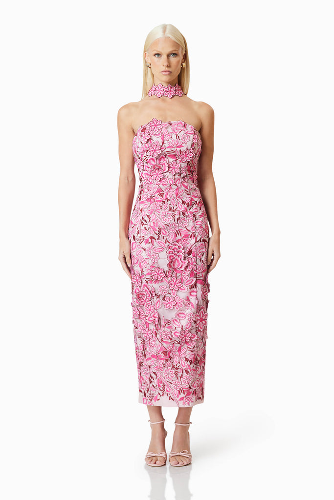talulah roseate midi dress Elliatt Roseate Midi Dress - Pink