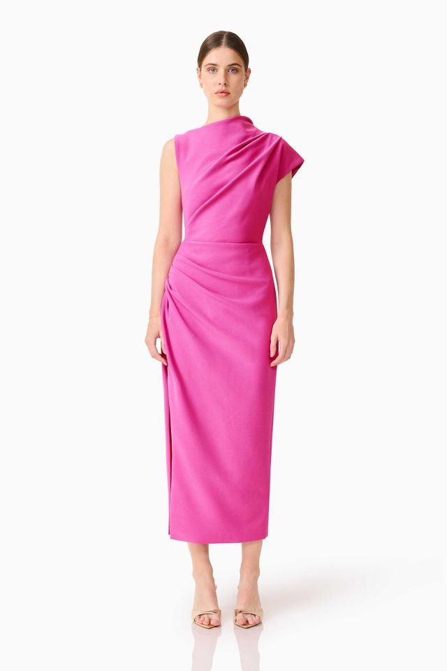 Elliatt Chantal Asymmetrical Midi Dress - Pink