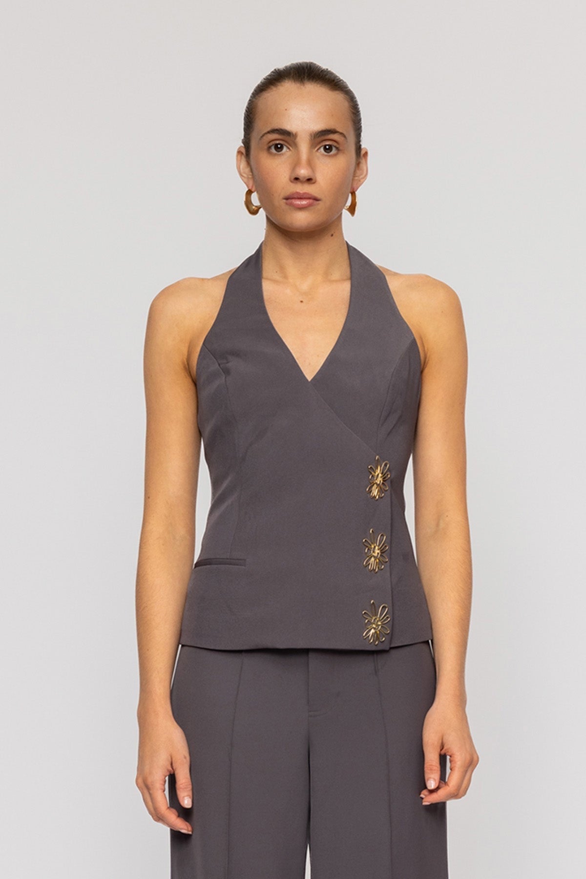 The Wolf Gang Inka Vest Top - Ash