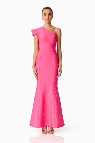 Elliatt Opline One shoulder Gown - Hot Pink
