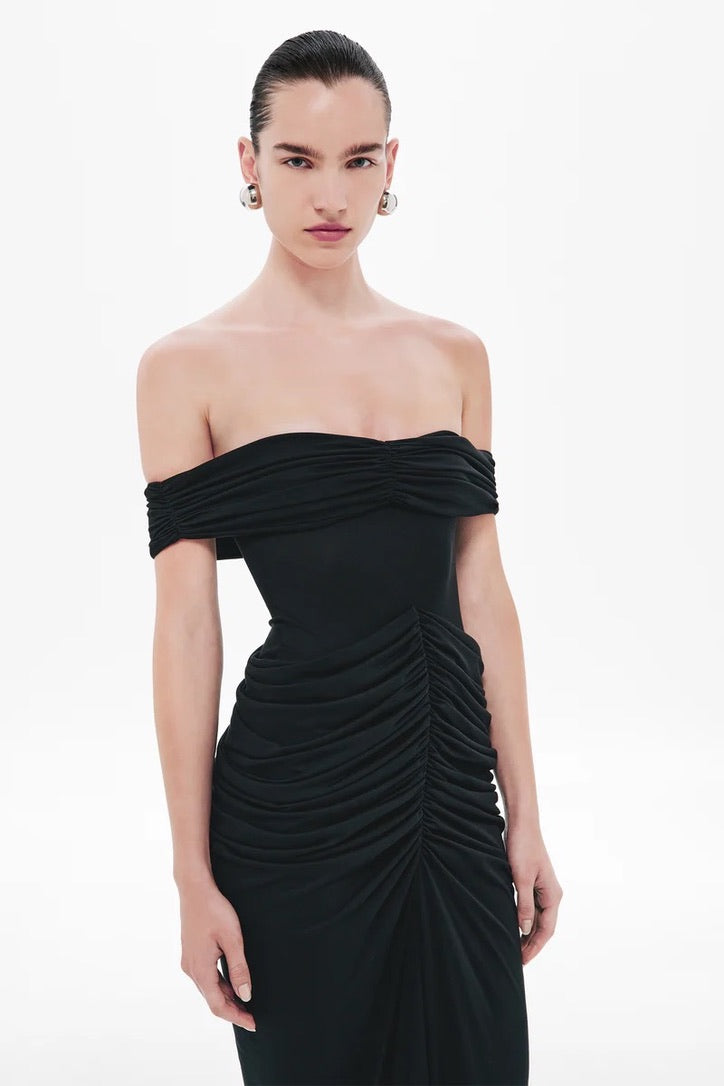 Misha Polaris Cupro Dress - Black