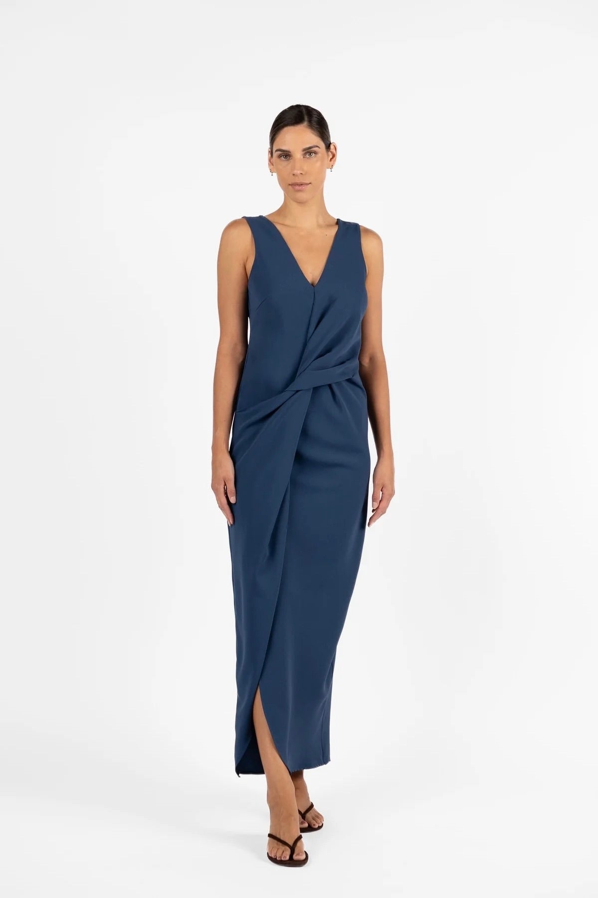 One Fell Swoop Rendez-vous Twist Maxi Dress - Storm Crepe