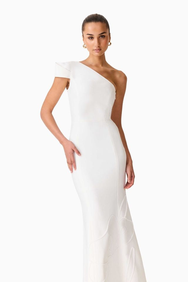 Elliatt Opline One shoulder Gown - White