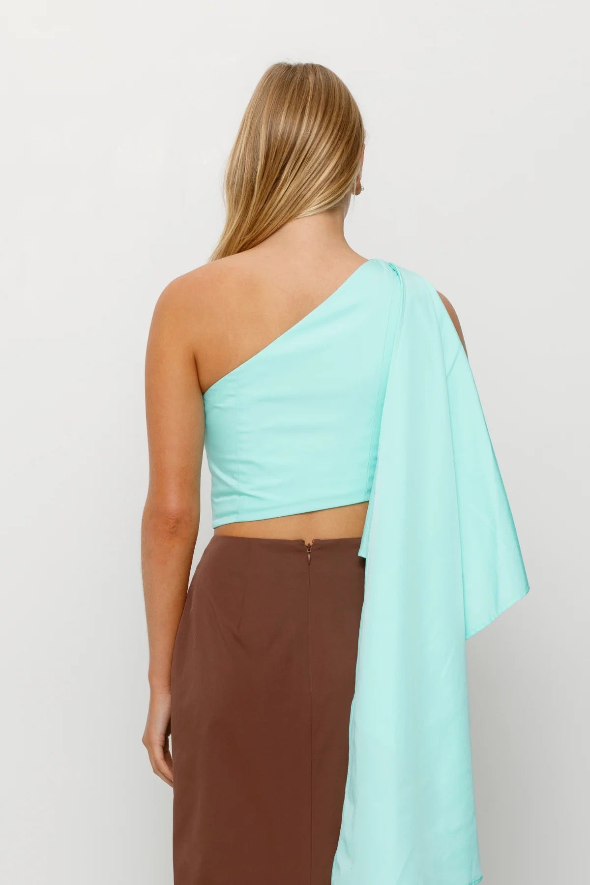 The Wolf Gang Amar One Shoulder Top - Aqua