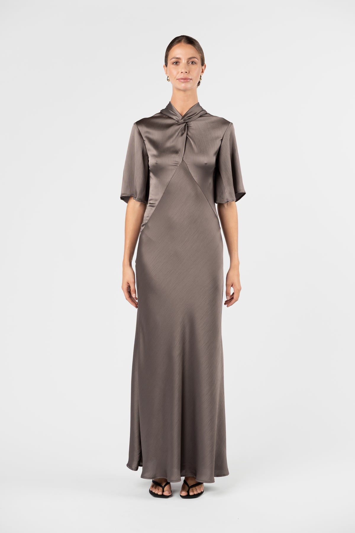 One Fell Swoop Claret Dress - Truffle