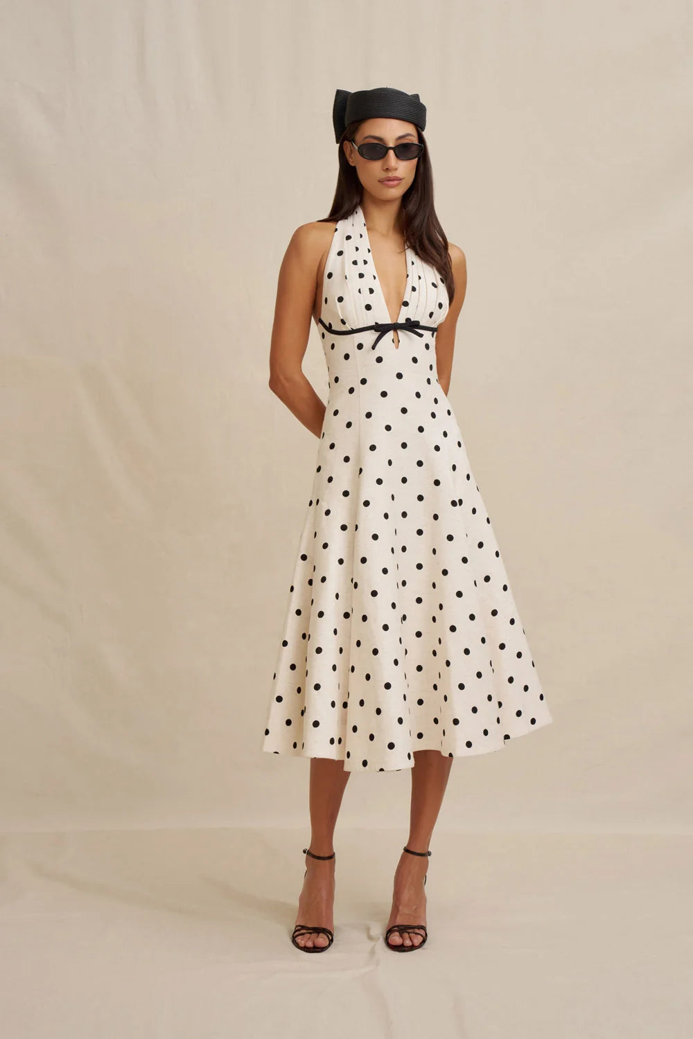 By Johnny Florentina Polka Dress - Oat Black