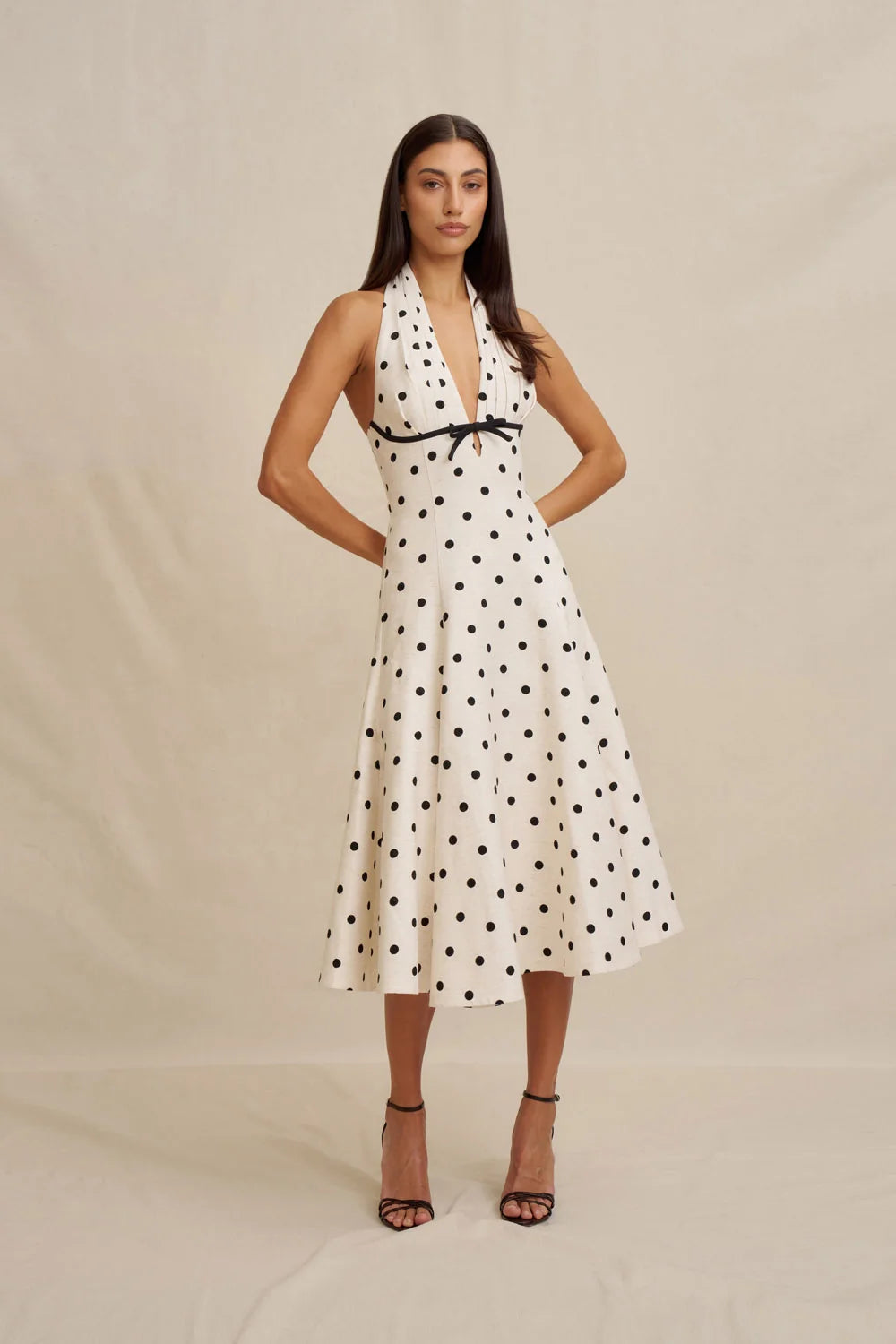 By Johnny Florentina Polka Dress - Oat Black