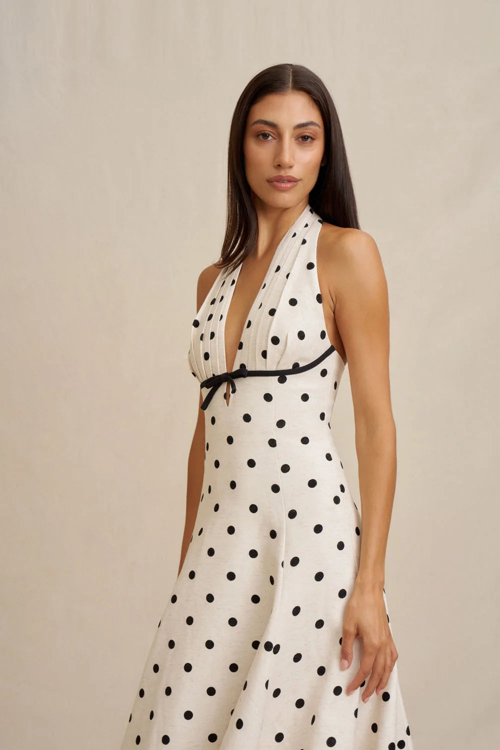 By Johnny Florentina Polka Dress - Oat Black