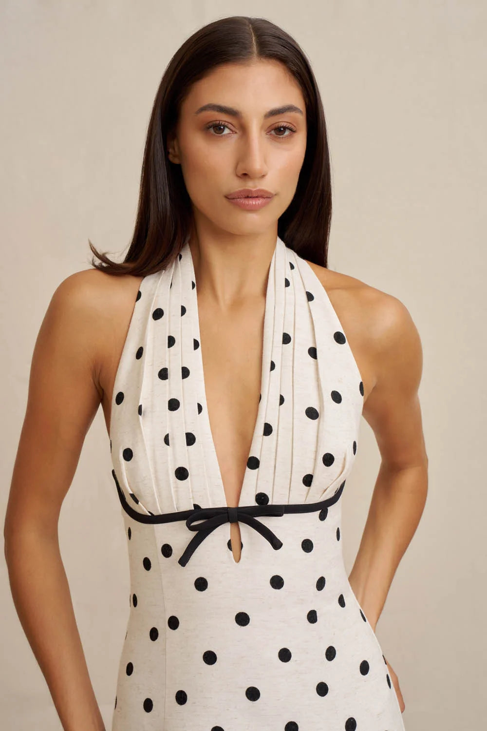 By Johnny Florentina Polka Dress - Oat Black