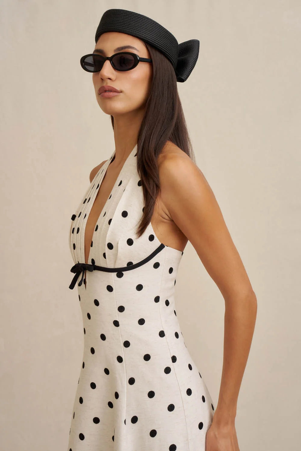 By Johnny Florentina Polka Dress - Oat Black
