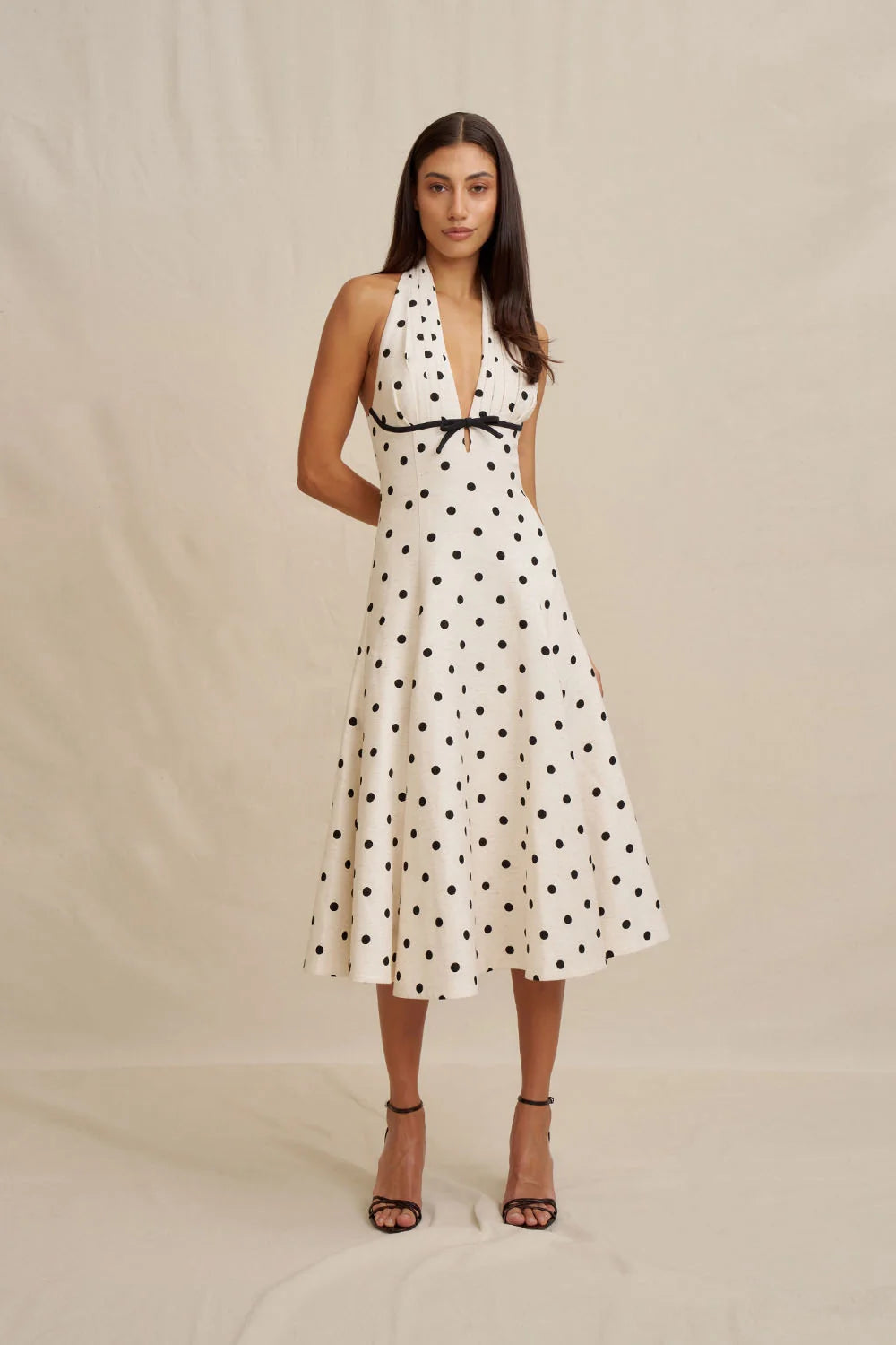 By Johnny Florentina Polka Dress - Oat Black
