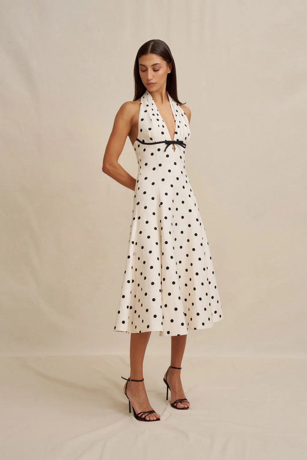 By Johnny Florentina Polka Dress - Oat Black