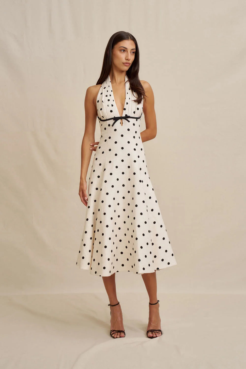 By Johnny Florentina Polka Dress - Oat Black