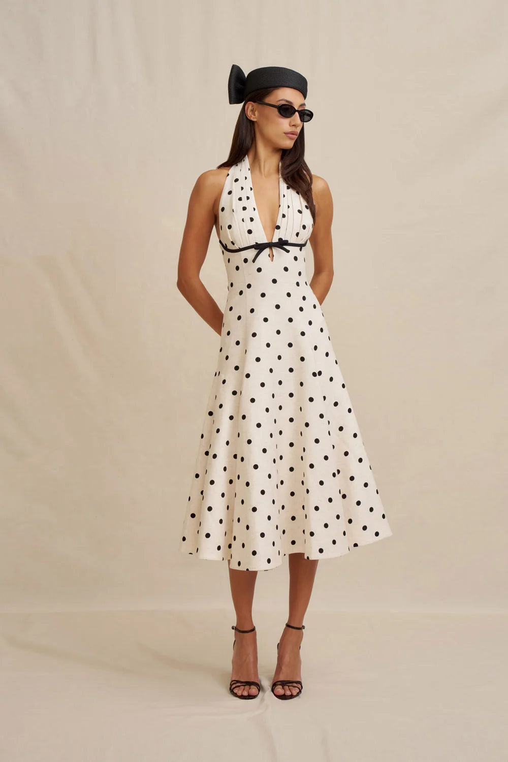 By Johnny Florentina Polka Dress - Oat Black