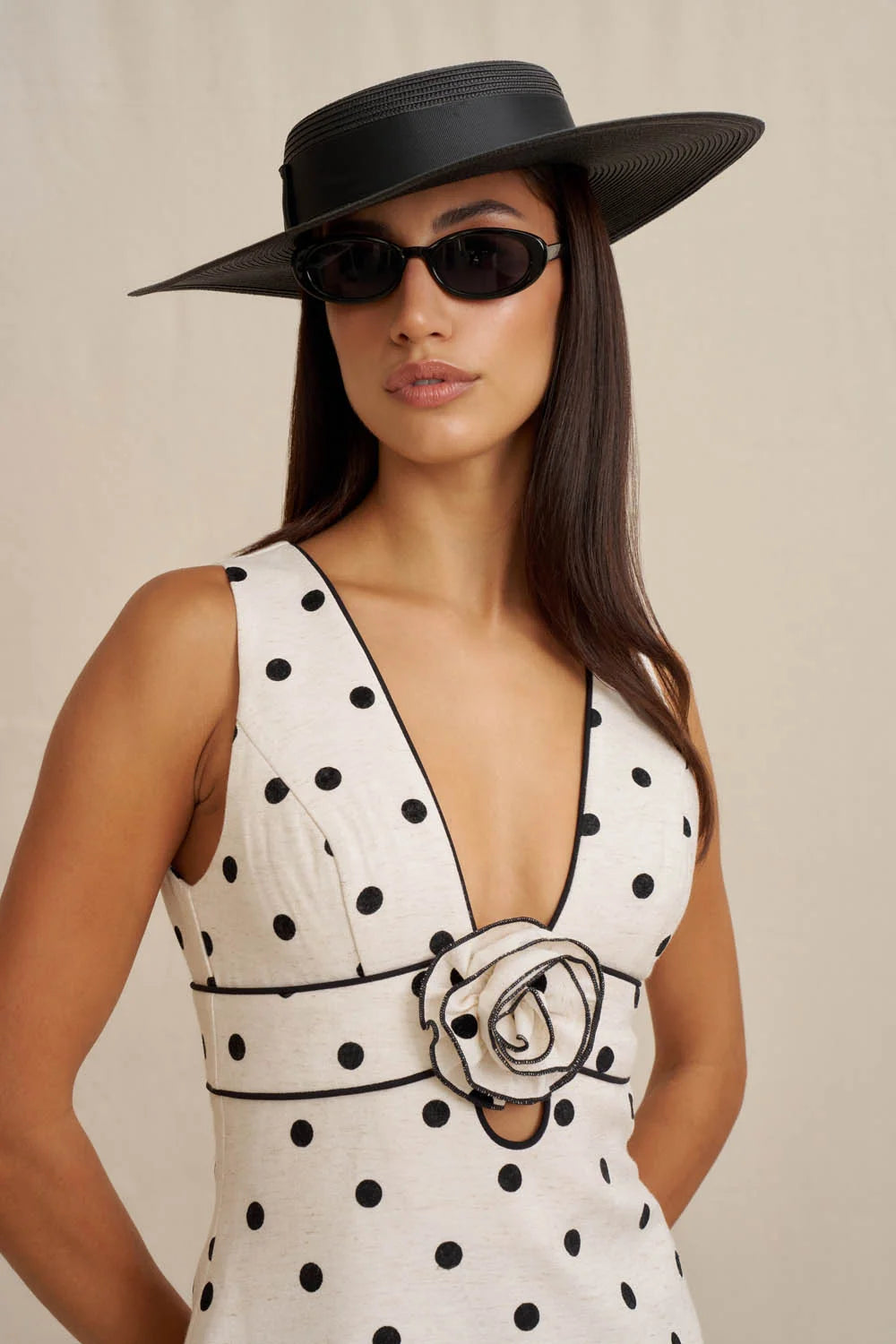 By Johnny Florentina Polka Mini Dress - Oat Black