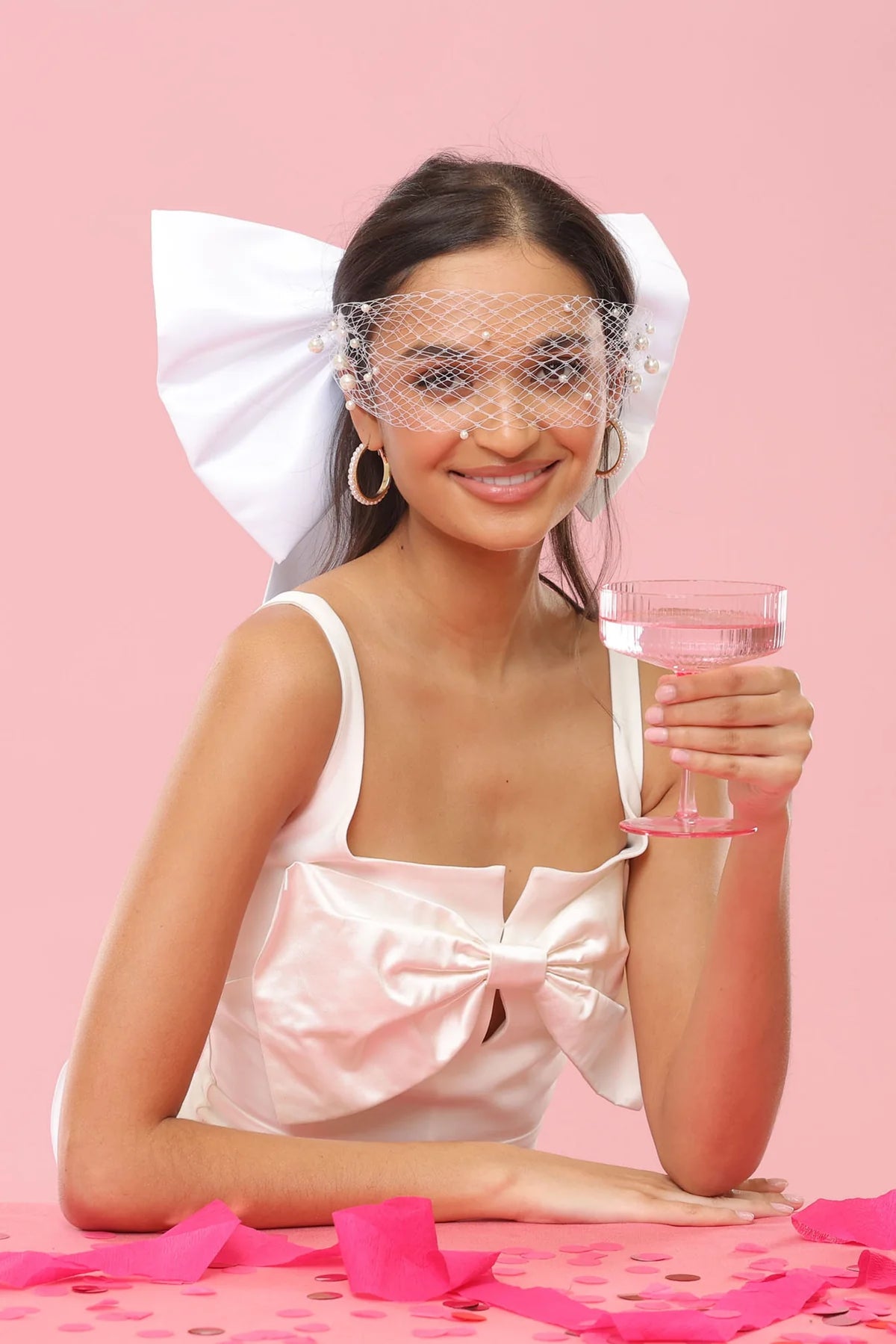 Morgan & Taylor Carmen Oversized Bow - White