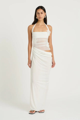 Benni Florence Maxi Dress - White Flower