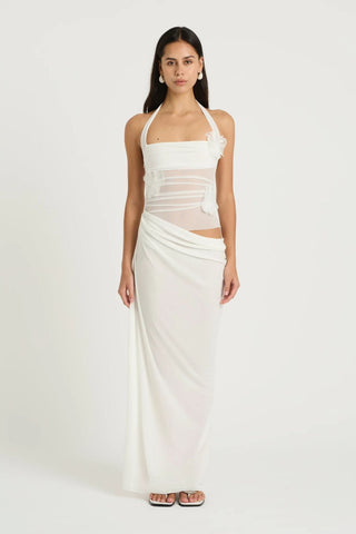 Benni Florence Maxi Dress - White Flower